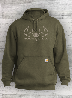 HD Big Buck - Carhartt ® Midweight Hooded Sweatshirt - Moss, Black, Carbon Heather