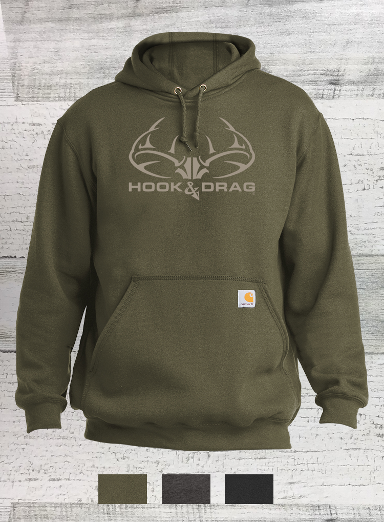 HD Big Buck - Carhartt ® Midweight Hooded Sweatshirt - Moss, Black, Carbon Heather