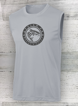 HD Fish -Sleeveless - Circle Series Pro- PosiCharge® Competitor™ Tee- available in Walleye Catfish Crappie Bass