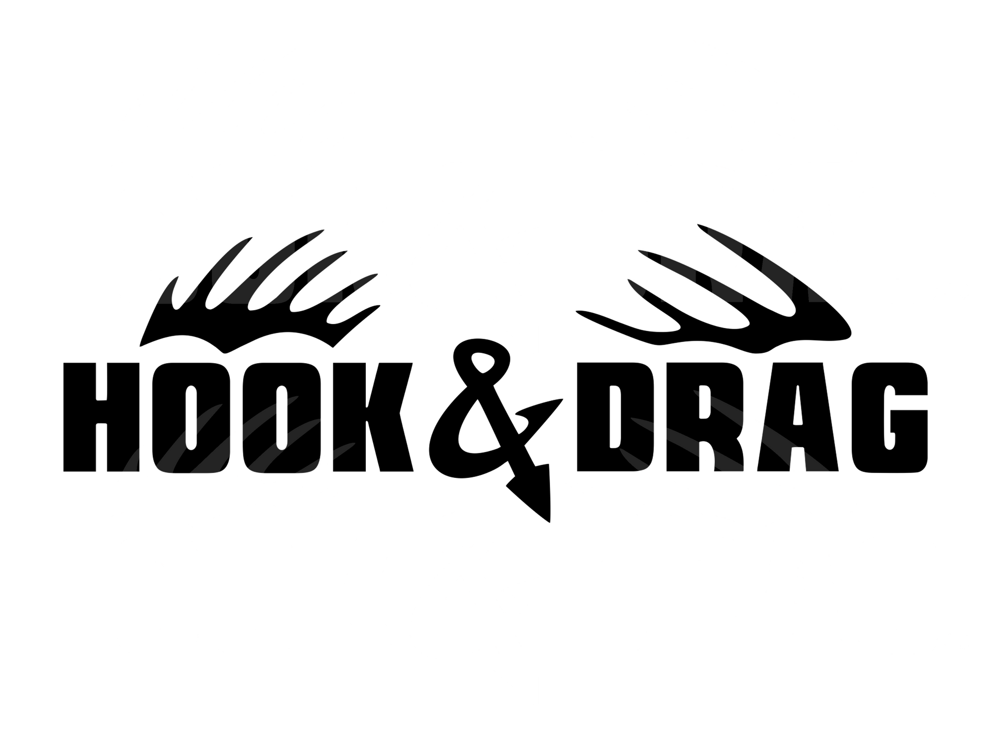 Hook & Drag 6x2 Decal  - Black