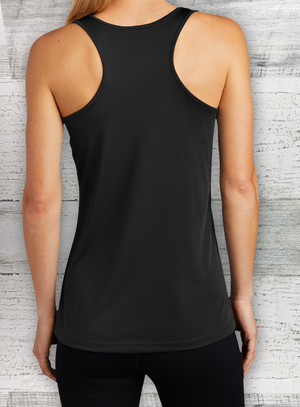 Walleye Tuff - Ladies Competitor™ Racerback Tank - Black - Circle Series - Walleye Shirt