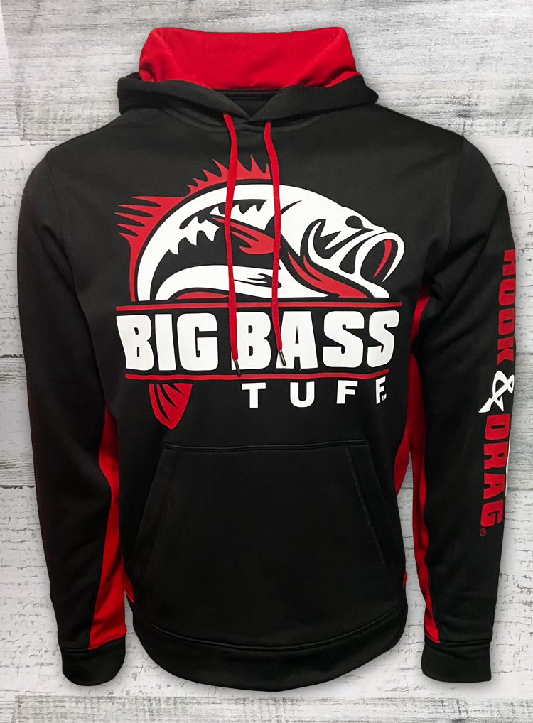 Big Bass Tuff - Bass  - Fishing Hoodie - Sport-Wick® Fleece Colorblock Hooded Pullover